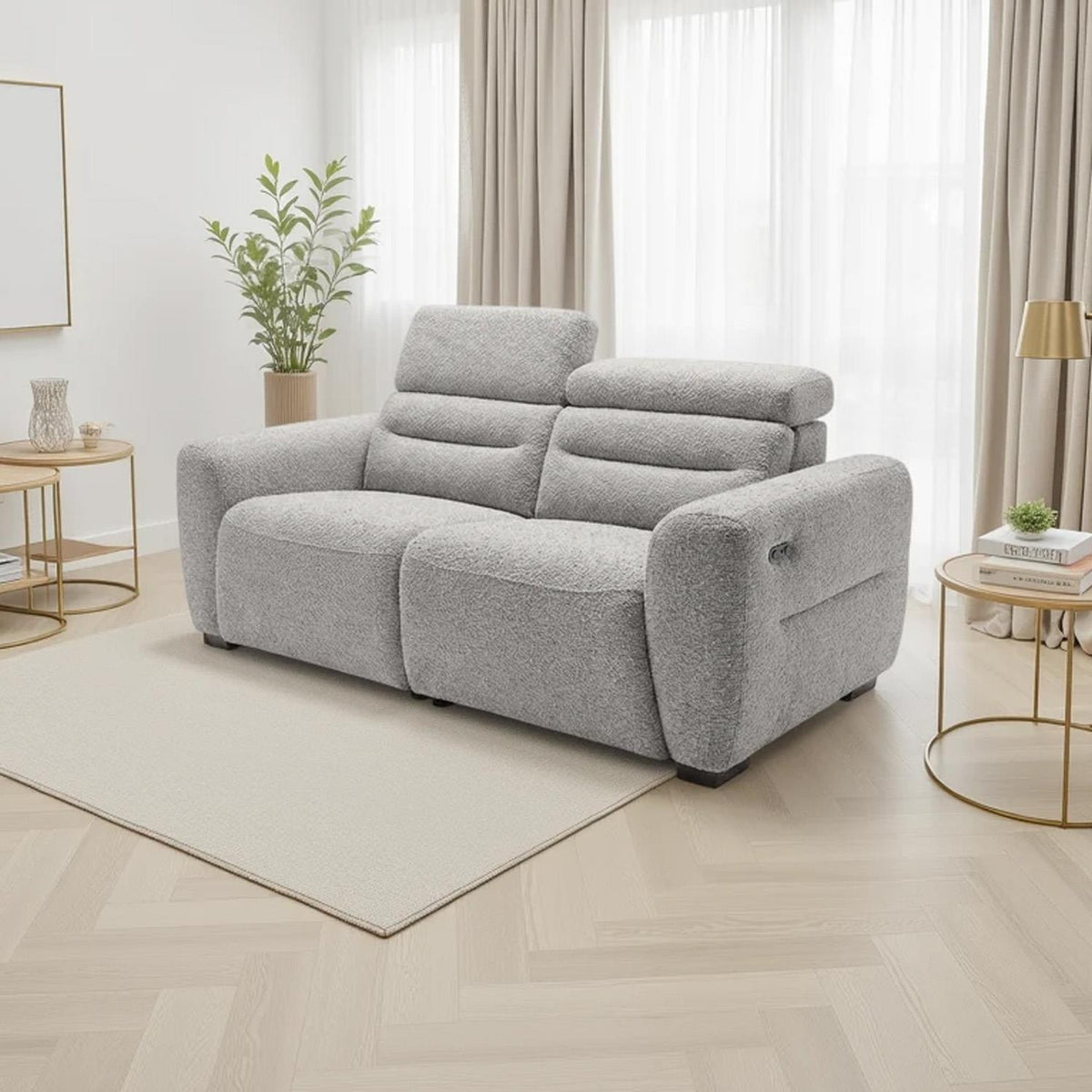 Thornton 3 Piece Electric Recliner Sofa Suite Boucle Beige or Grey