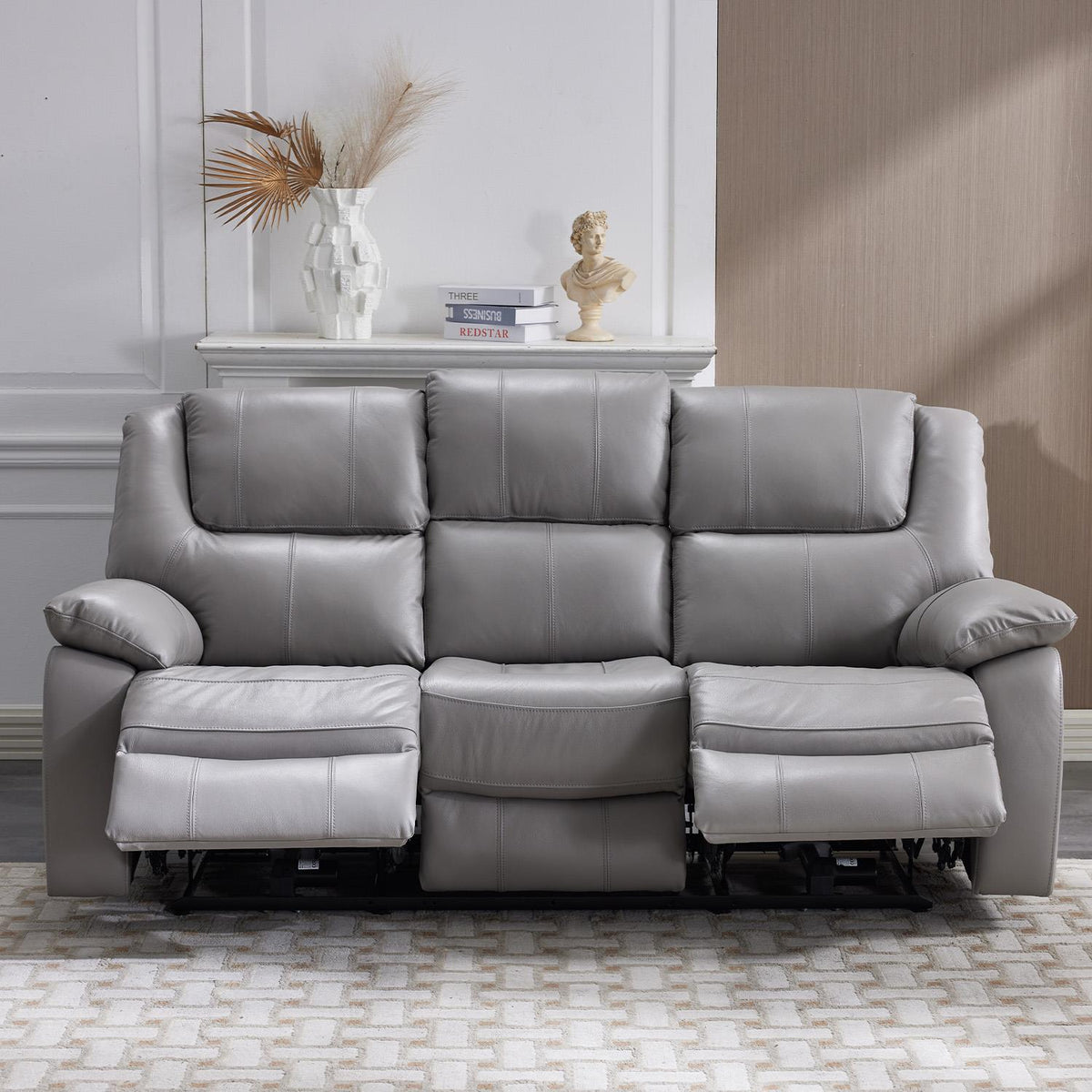 Knowle Electric Reclining 3 Seater Sofa Settee  Pisa Grey USB Charging