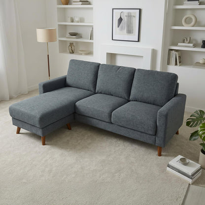 Jasper Universal Corner Sofa Reversible Chaise Dark Grey Grey Beige