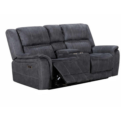 Cassandra Electric Recliner Sofa Range Grey Fabric USB 3 2 1