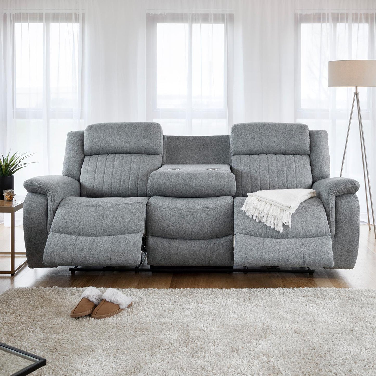 Linden Grey Electric Reclining 3 Seater sofa