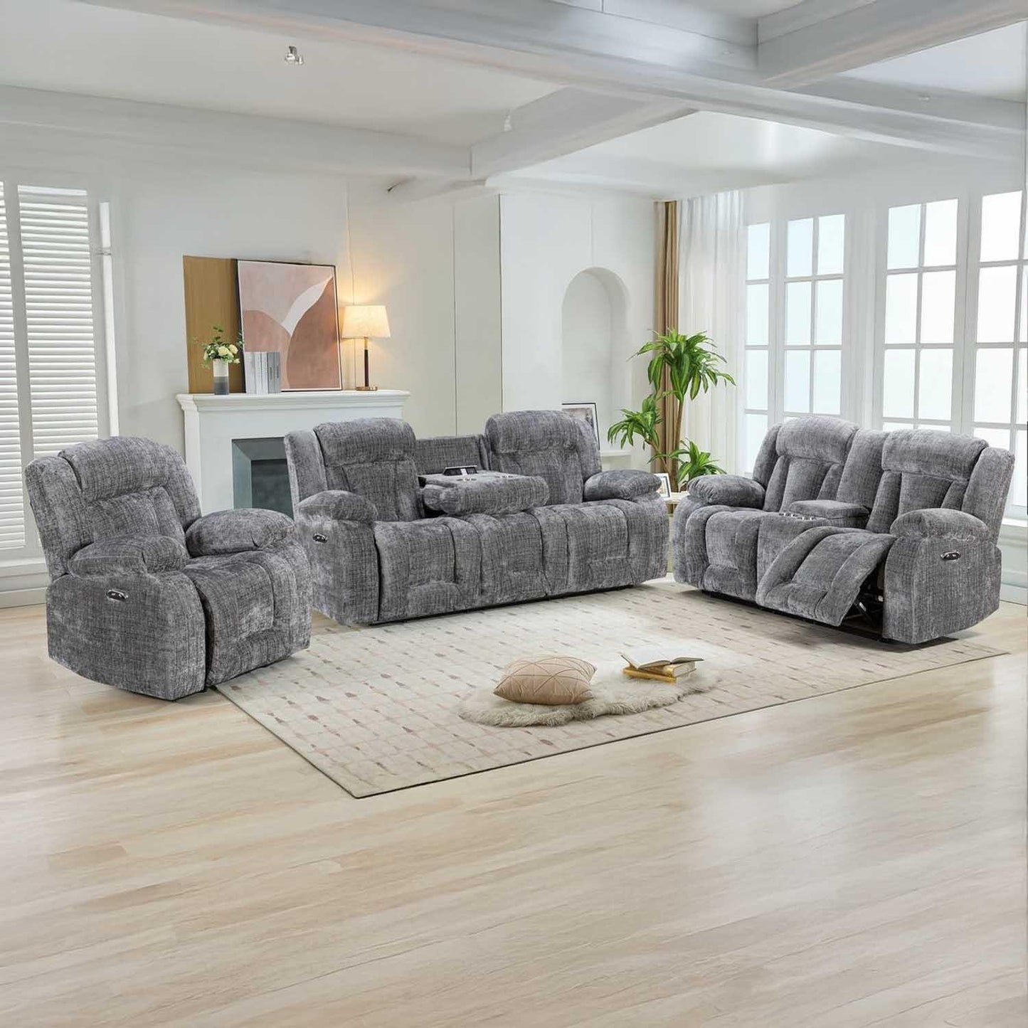 Unico Reclining 3 Piece Sofa Suite Fabric 3 + 2 + 1