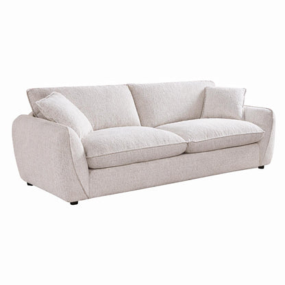Berti Beige or Grey Fabric 3 Seater Sofa