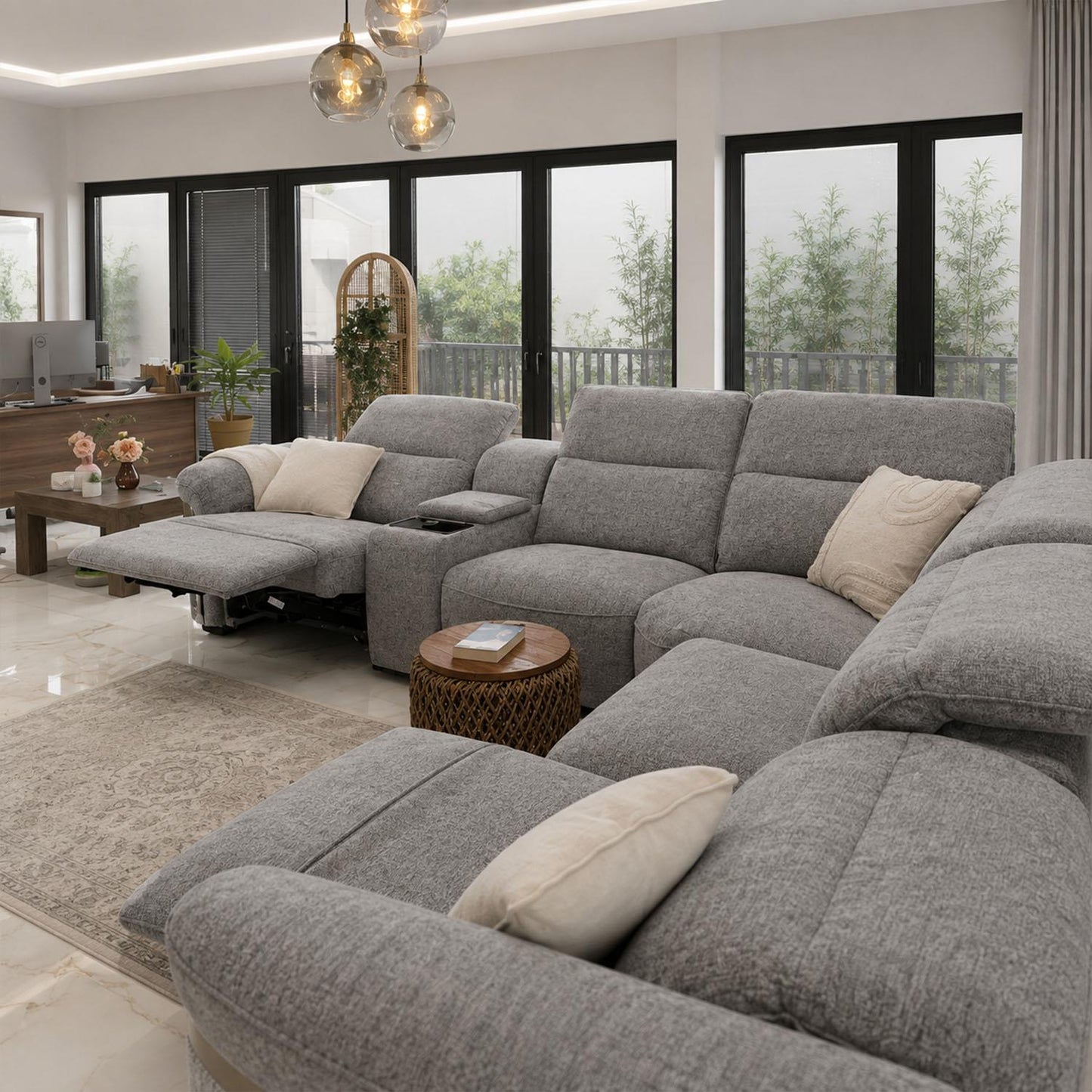 Buxley 5 Seater Electric Reclining Corner Sofa Wireless Charging