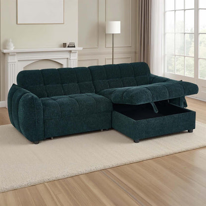 Fenton Universal Corner Sofa Bed with Storage Chaise Chenille Fabric