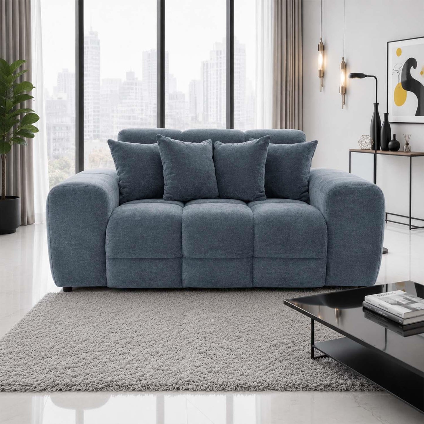 Jenson Plush Velvet 3 + 2 Seater Sofa Set Deep Seats & Boxed Arms