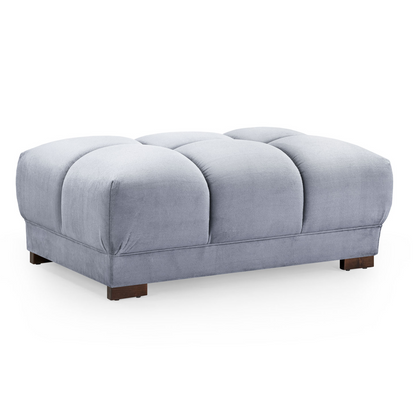 Zura Plush Velvet Large Footstool Sofa Accessory | Cream, Grey or Mocha