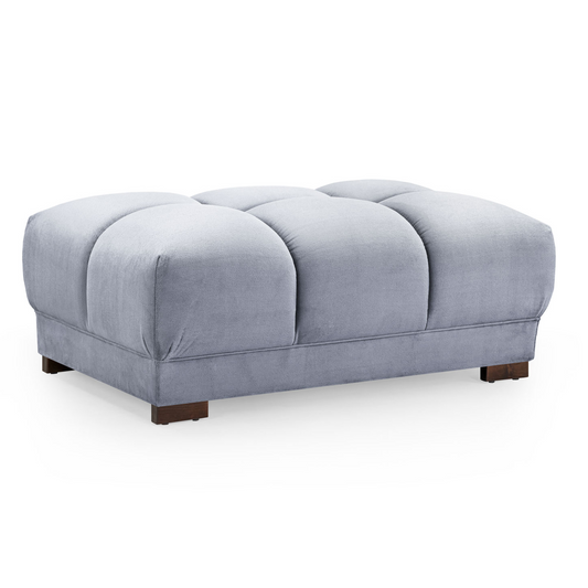Zura Plush Velvet Large Footstool Sofa Accessory | Cream, Grey or Mocha