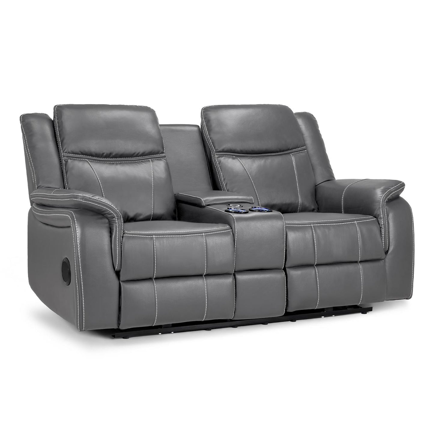 Orlando Black or Grey Leather Electric Reclining Sofa Suite 3 + 2
