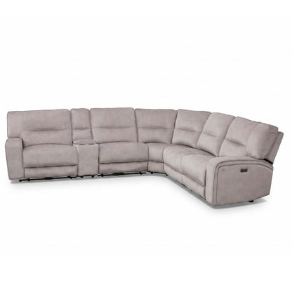 Caleb Power Electric Reclining Corner Sofa 5 Seater Aspen Latte USB