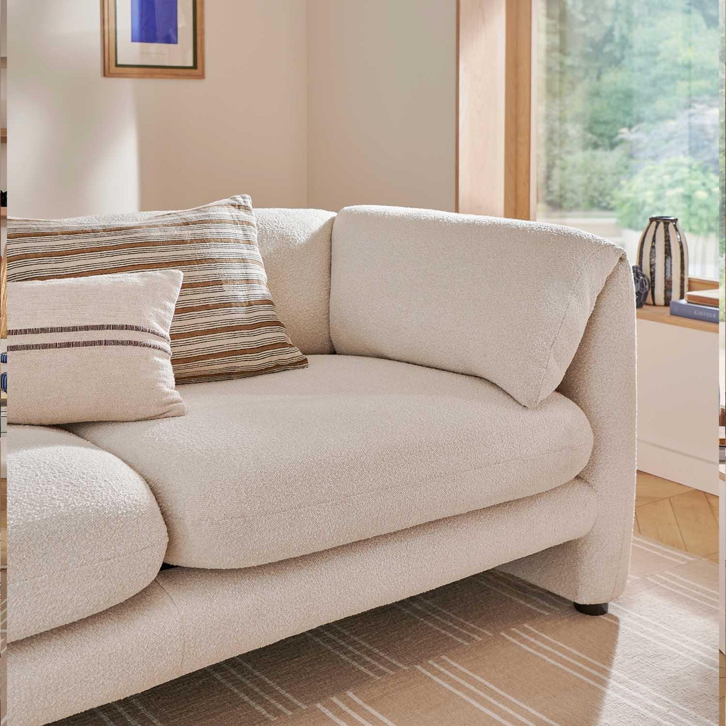 Chester 3 + 2 Fabric Boucle Cream Sofa Suite