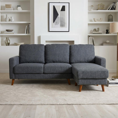 Jasper Universal Corner Sofa Reversible Chaise Dark Grey Grey Beige