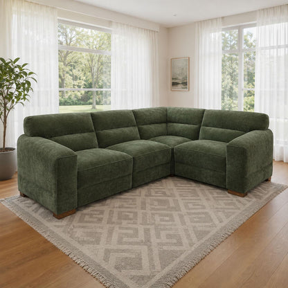 Clifton Universal Corner Sofa Soft Fabric Grey Green Charcoal