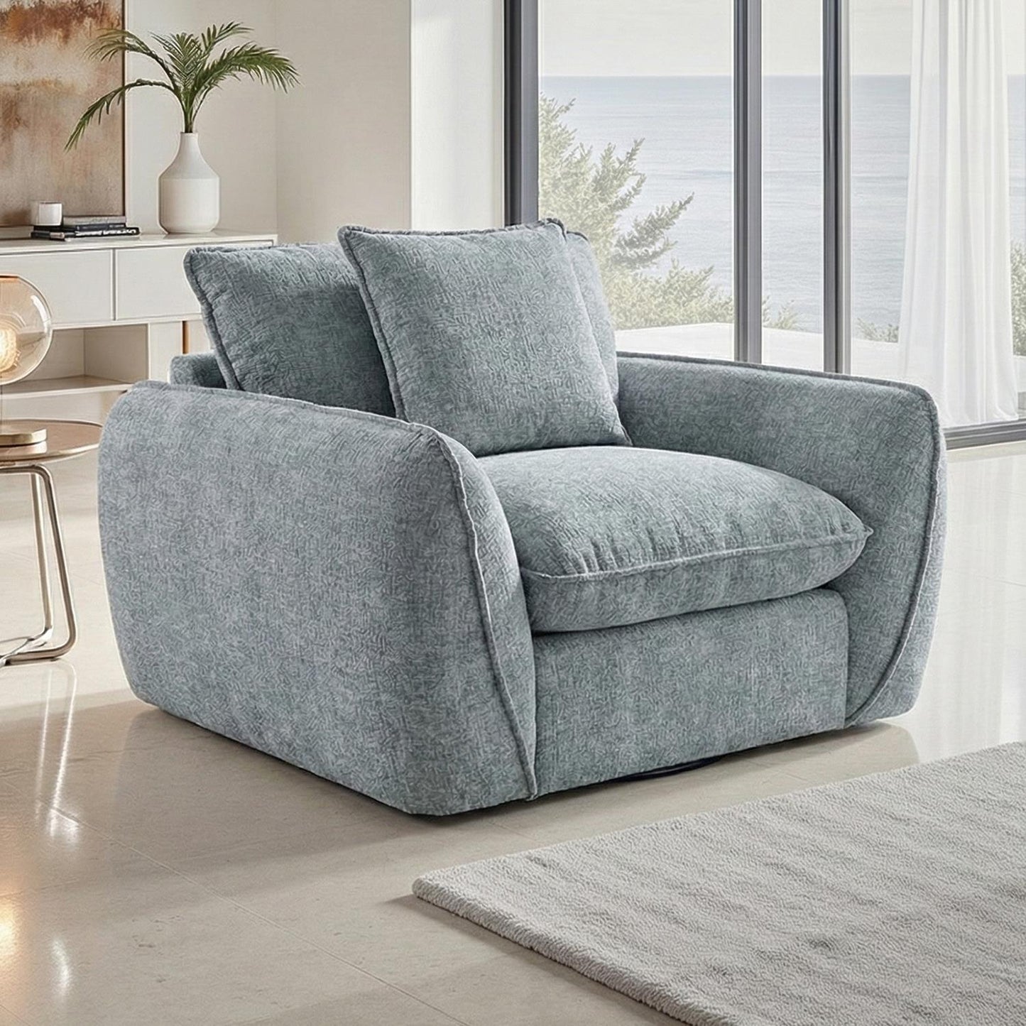 Berti Fabric Armchair Beige or Grey