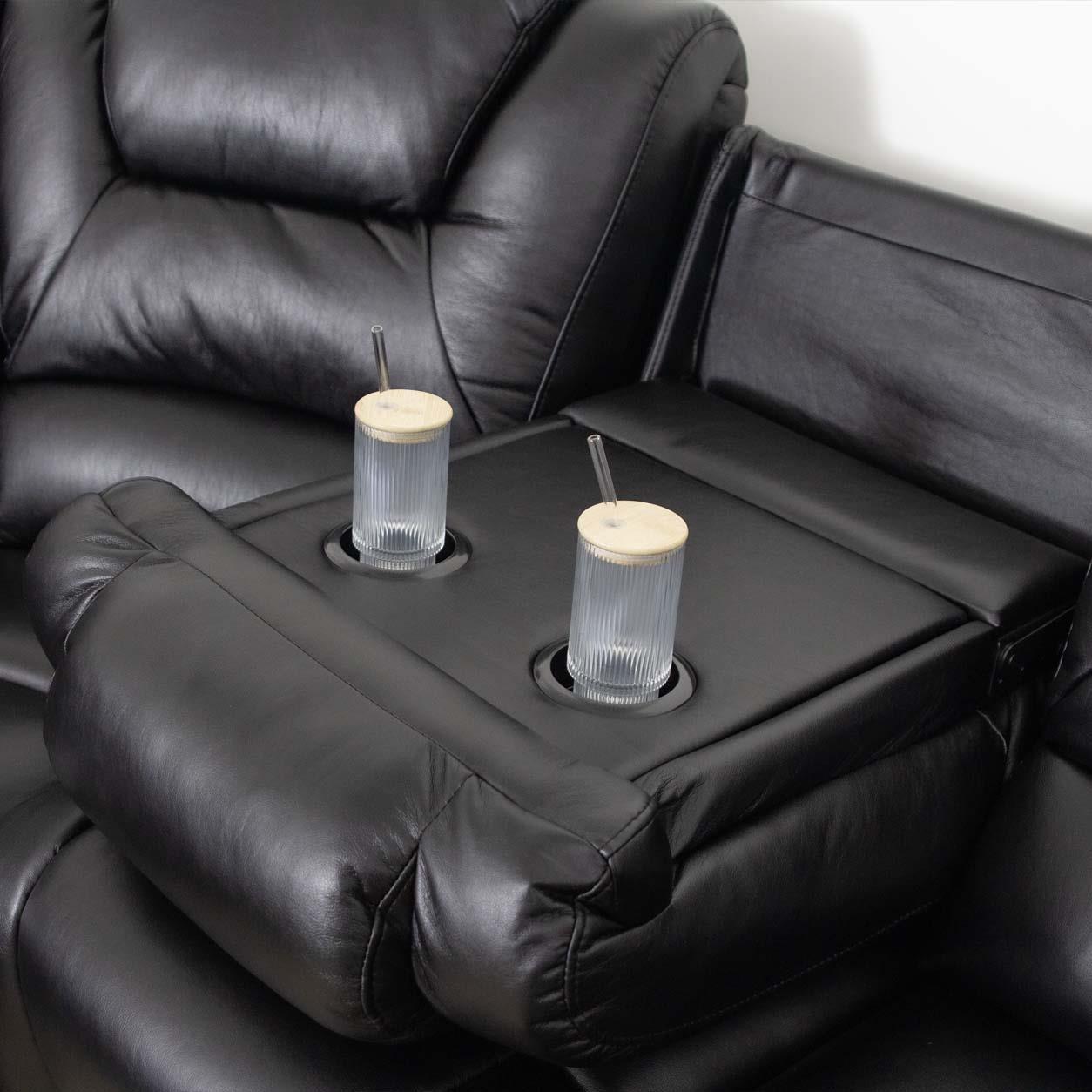 Oxbridge 5 Seater Electric Recliner Corner Sofa LED USB Black or Grey