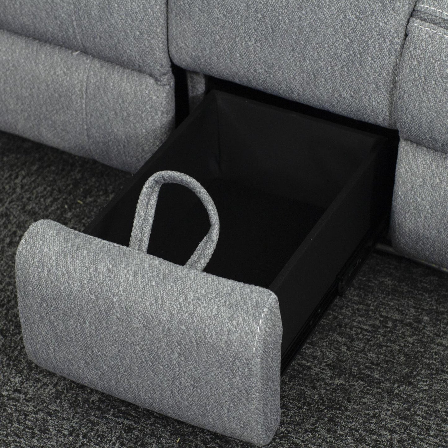 Milano Grey Fabric Electric Reclining Sofa Suite USB Cup Holder