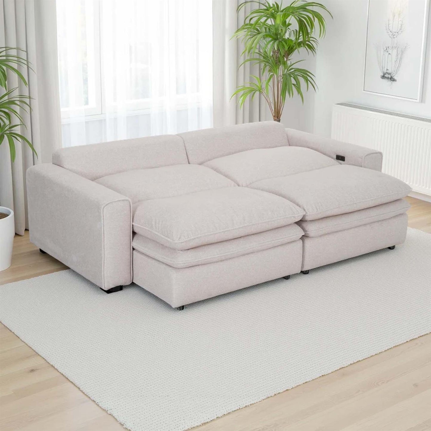 Finchley Cloud Electric 2 Seater Sofa Bed with Power Sliding Seats