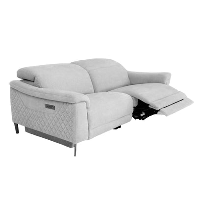 Oscar Electric 3 + 2 Reclining Sofa Suite Ivory Fabric