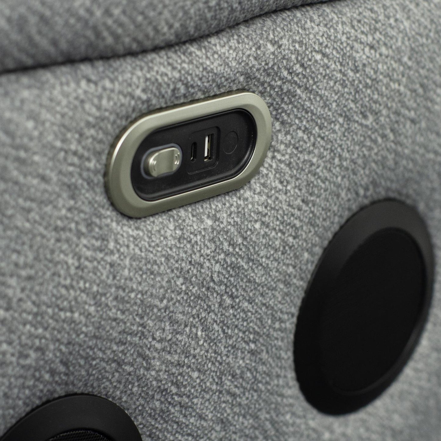 Milano Grey Fabric Electric Reclining Sofa Suite USB Cup Holder
