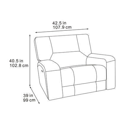 Caleb Power Electric Reclining Single Seater Armchair Aspen Latte