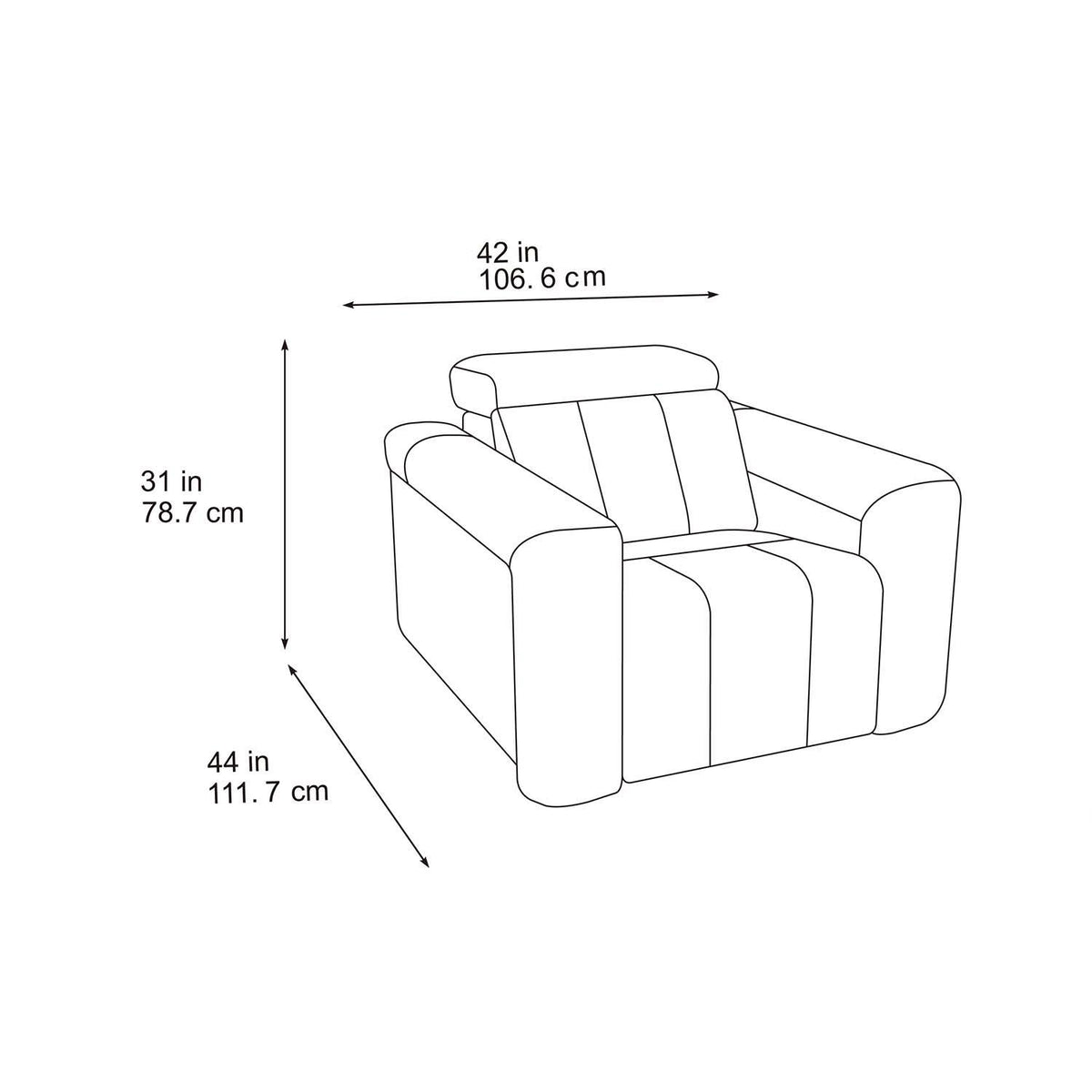 Delilah Electric Reclining Grey Armchair With Soundbar