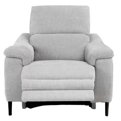 Oscar Ivory Fabric Armchair Electric Reclining Sofa USB Power Headrest