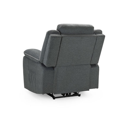 Harlow Graphite Grey Fabric Electric Reclining Single Seater Armchair