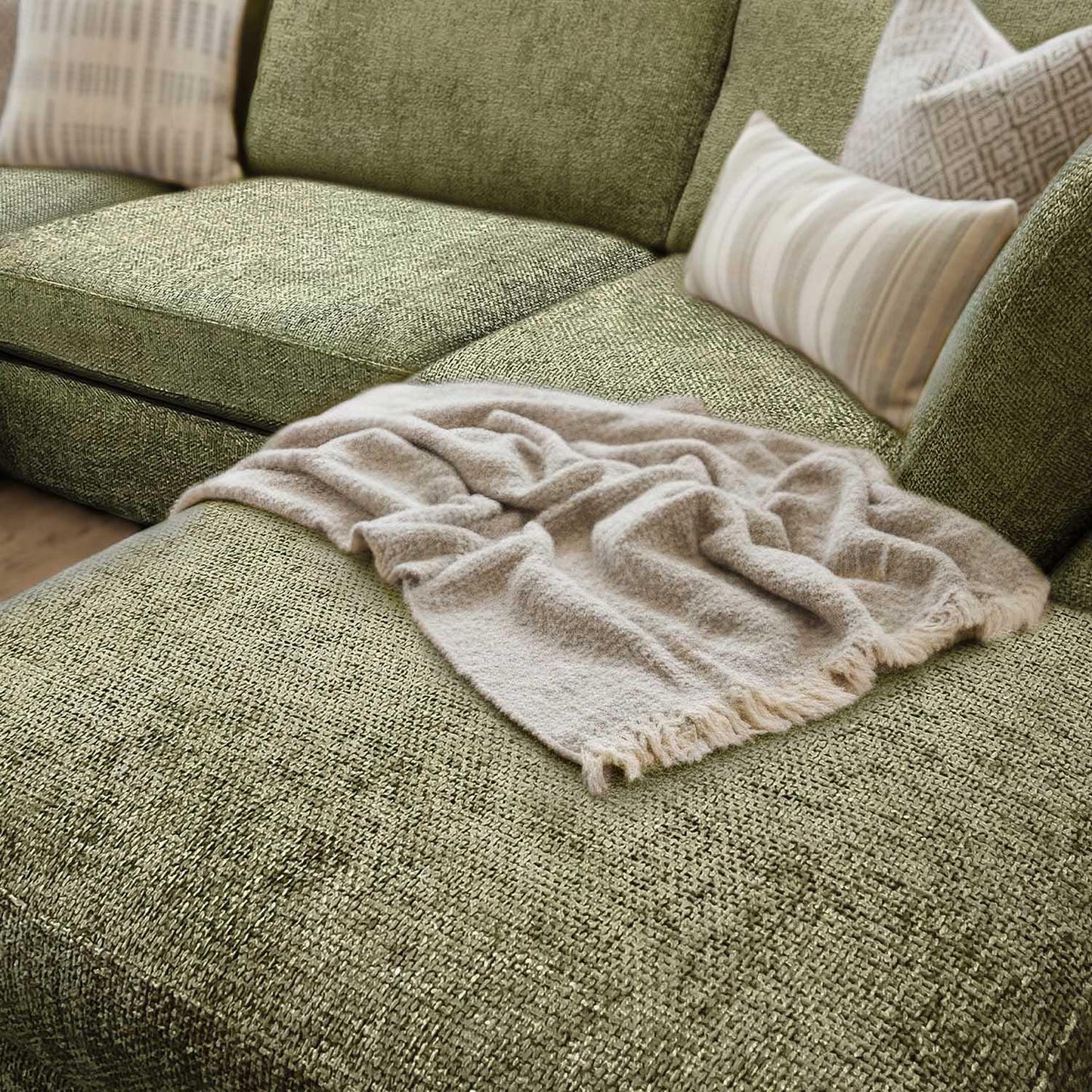 Kenzo U-Shaped 4-5 Seater Chenille Fabric Sofa