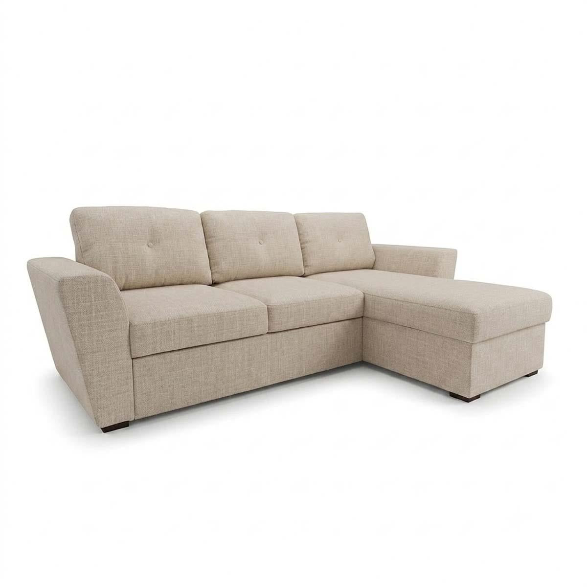 Oregon Universal 3 Seater L shaped No Spill Fabric Corner Sofa Bed