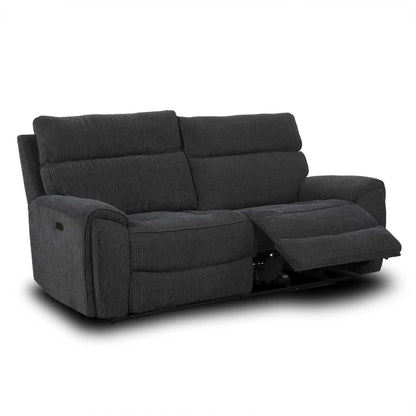 Lois Electric Reclining Sofa Suite 3 + 2 Midnight Black