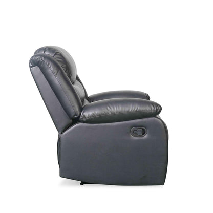 Cortland Leather Look Single Seater Armchair Manual Recliner Black Brown