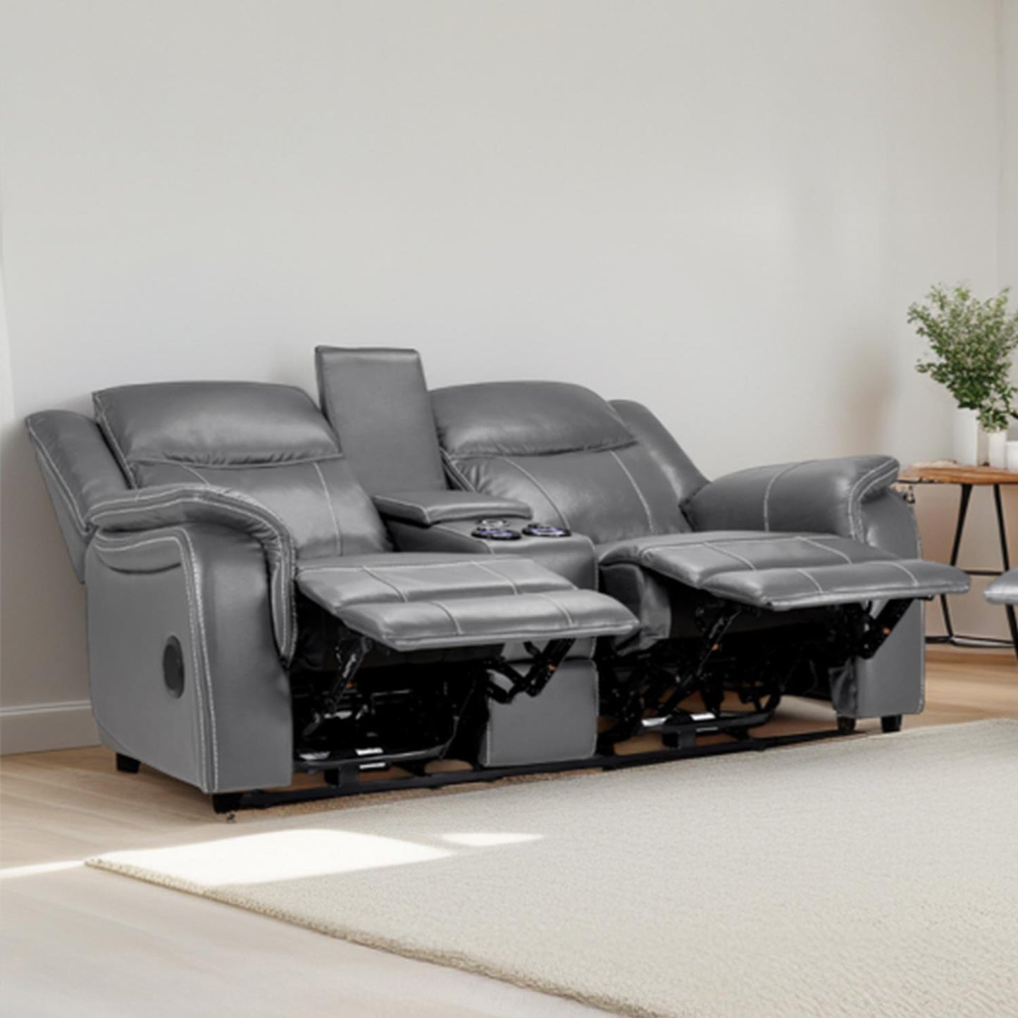 Orlando Black or Grey Leather Electric Reclining Sofa Suite 3 + 2