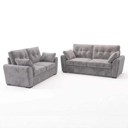 Montford Grey 3 + 2 + 1 Three Piece Sofa Suite High Back Fabric