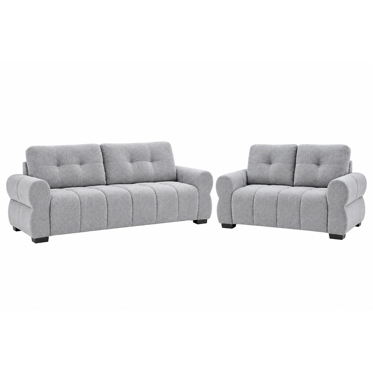 Sandford 3 2 Sofa Suite Fabric Set Rolled Arms Beige or Grey