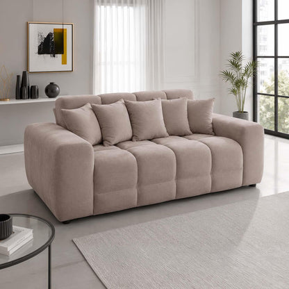 Jenson 3 Seater Plush Velvet Sofa with Deep Seats & Boxed Arms
