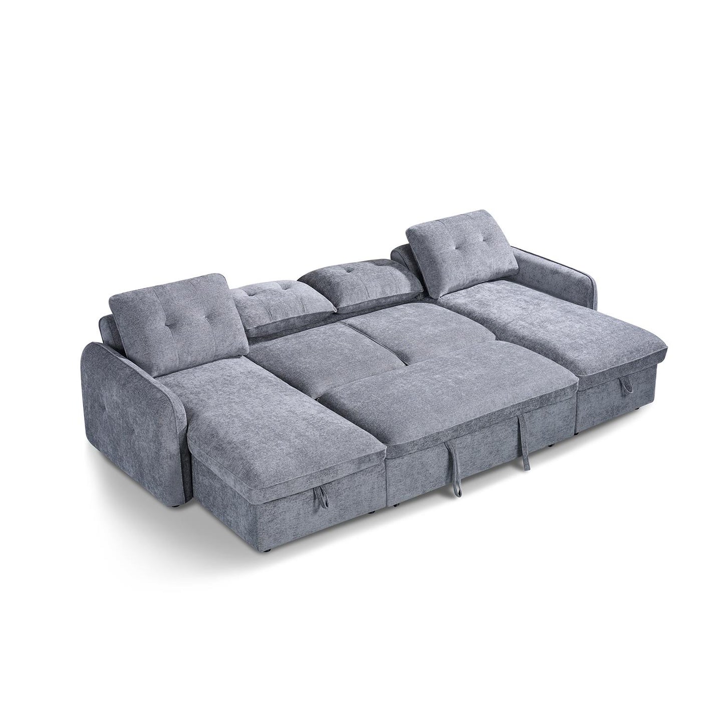 Seattle U Shaped 5 Seater Fabric Corner Sofa Bed