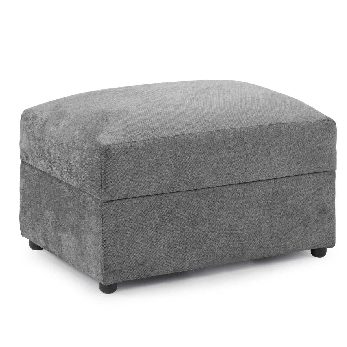 Montford Grey Fabric Storage Ottoman Footstool