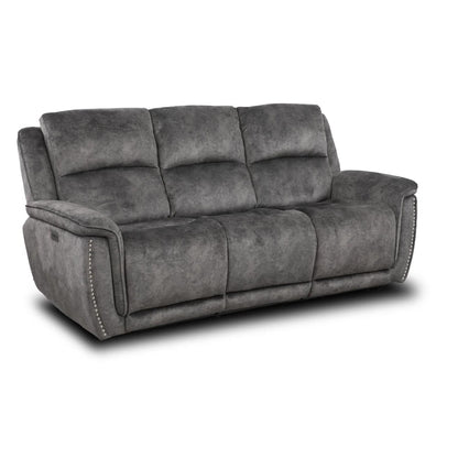 Mendoza Grey Plush Velvet Electric Reclining 3 + 2 Sofa Suite