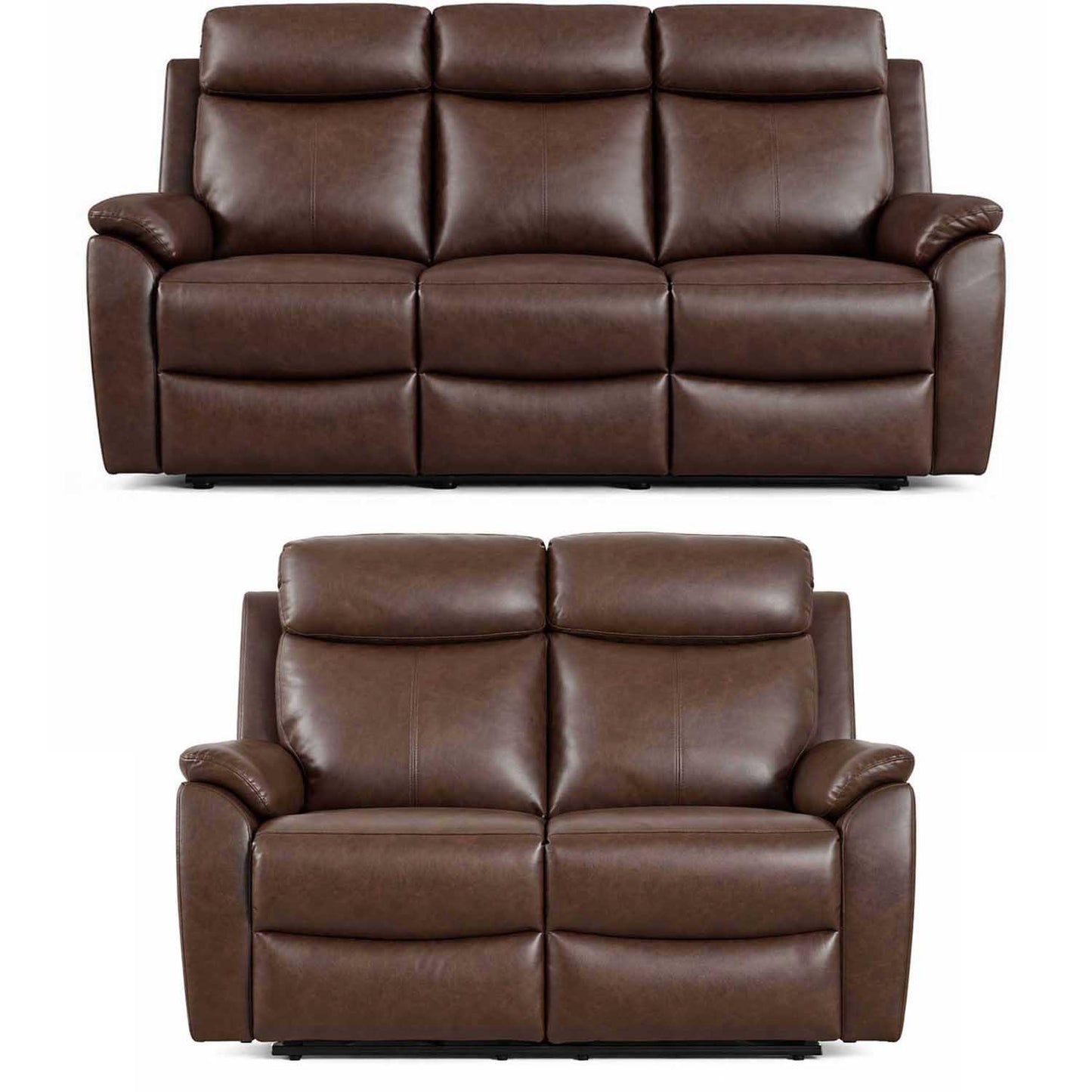 Ferndale 3 + 2 Recliner Sofa Set Brown Leatheraire Manual Suite