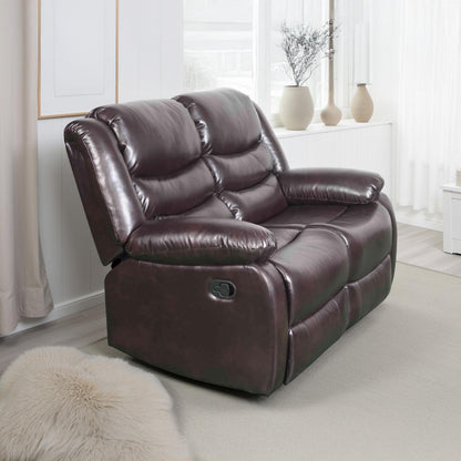 Cortland Leather Look 3 + 2 Sofa Suite Manual Reclining Black or Brown