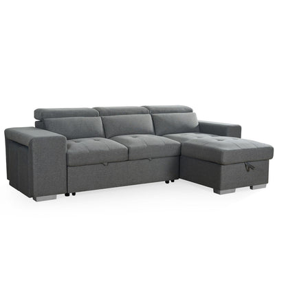 Astrix Grey Fabric Universal Corner 3-4 Seater Sofa Bed