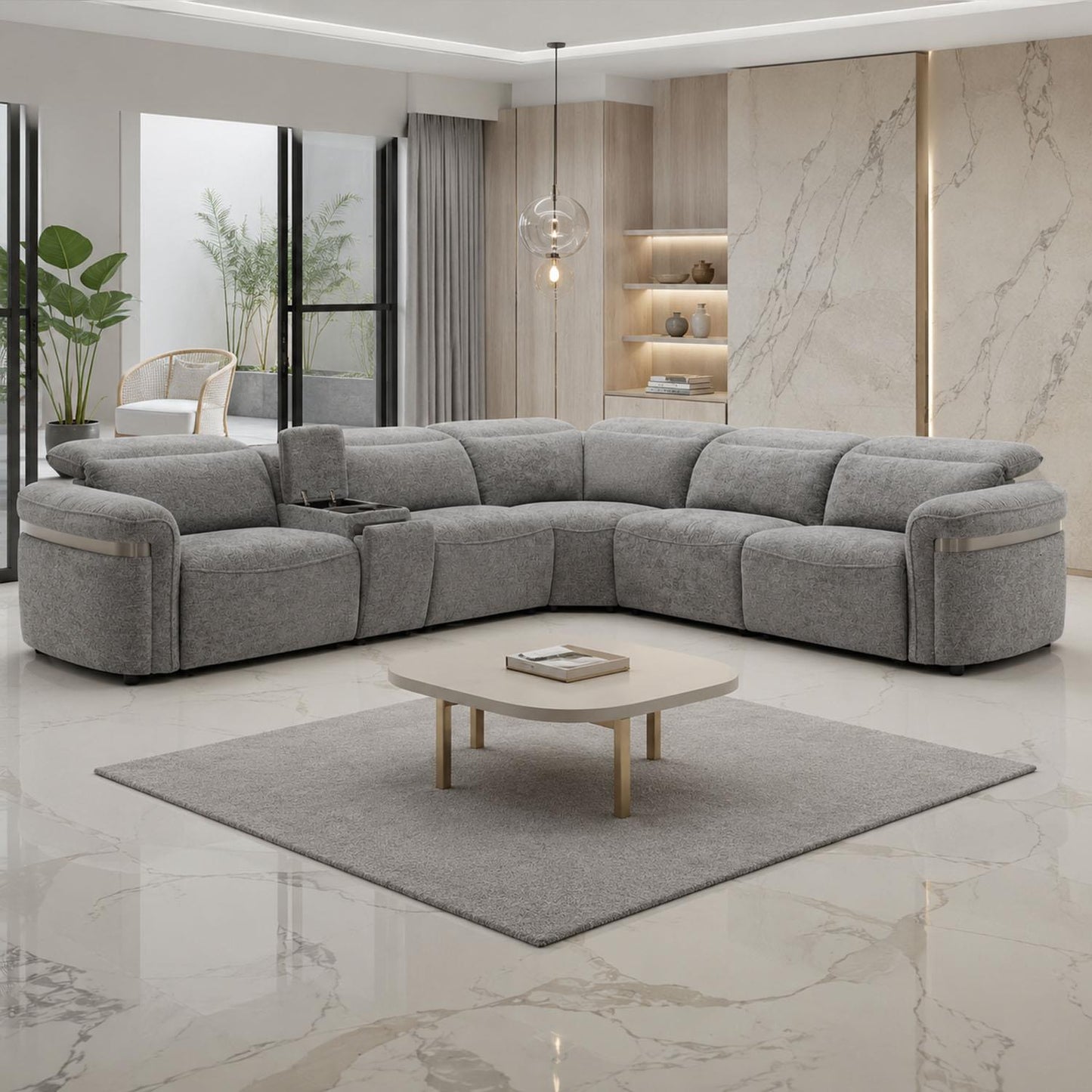 Buxley 5 Seater Electric Reclining Corner Sofa Wireless Charging