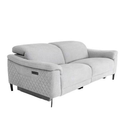Oscar Electric Reclining 3 Piece Sofa Suite 3 + 1 + 1 Ivory Fabric