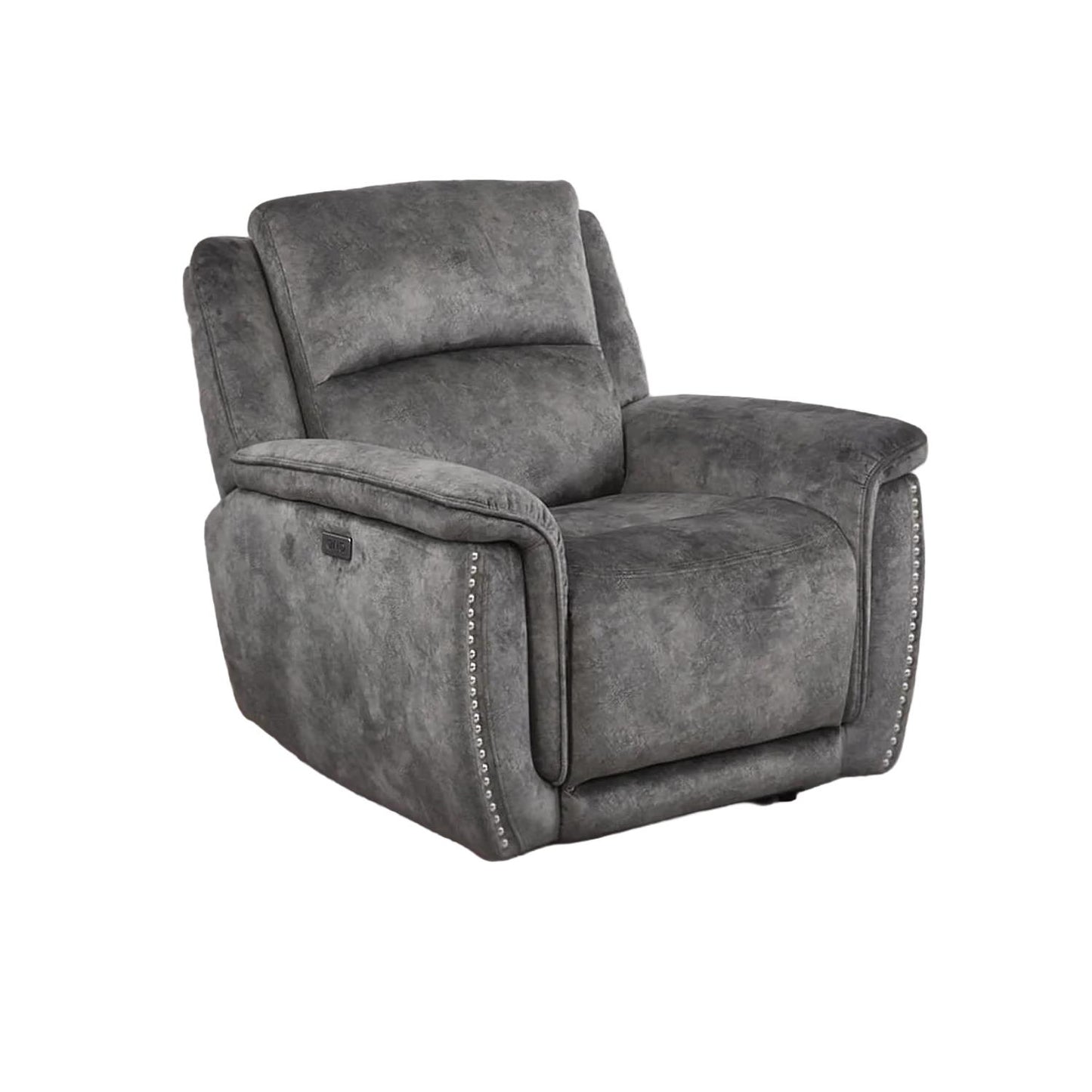 Mendoza Grey Plush Velvet Electric Reclining 3 Piece Sofa Suite 3 2 1