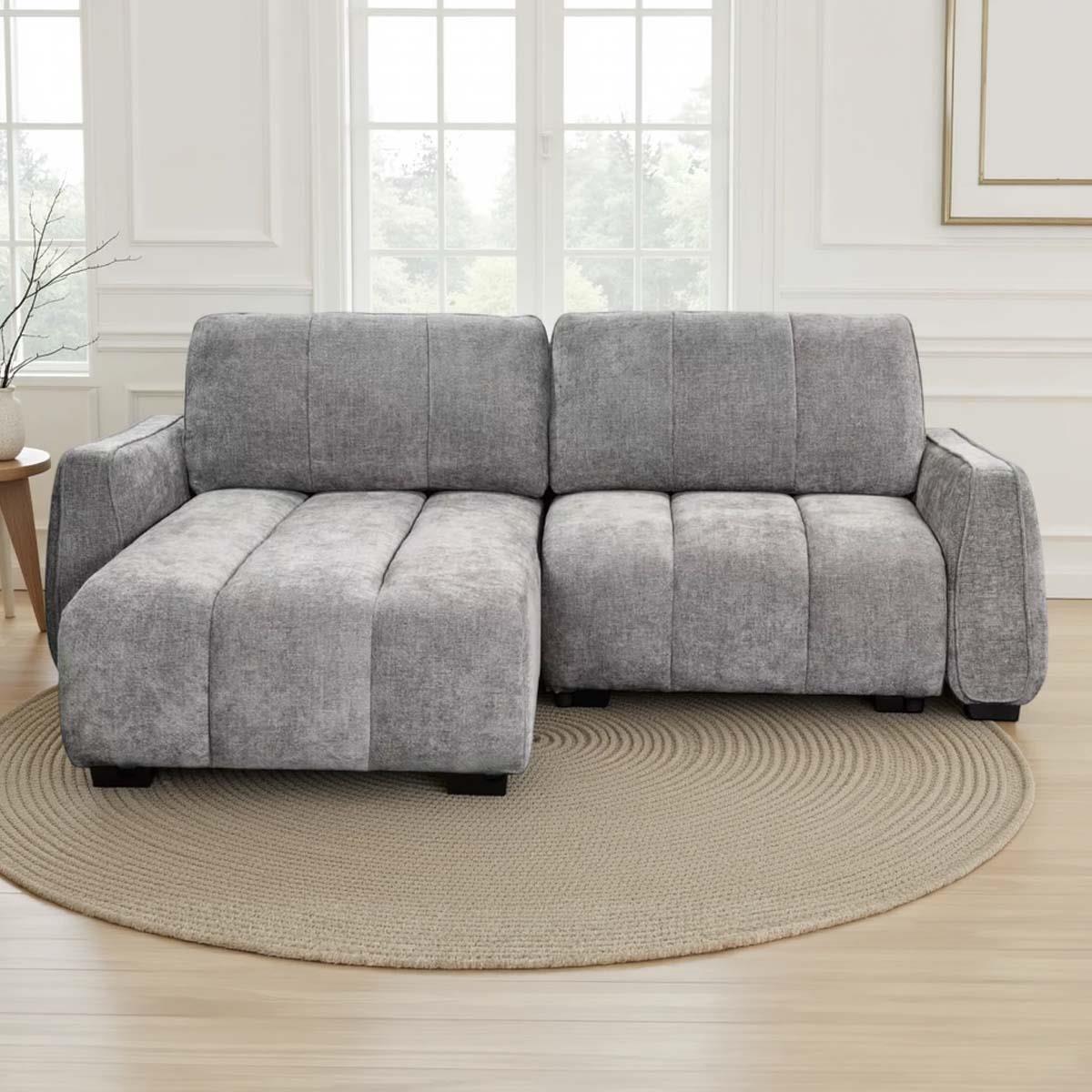 Parkstone Universal Corner Sofabed with Storage Beige Green or Grey