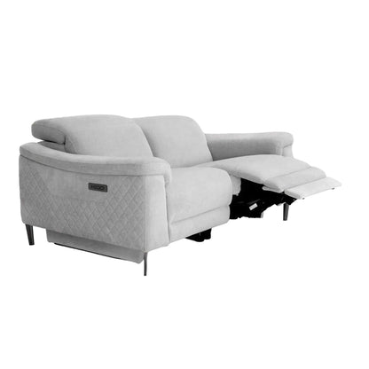 Oscar Electric Reclining 3 Piece Sofa Suite 3 + 2 + 1 Ivory Fabric