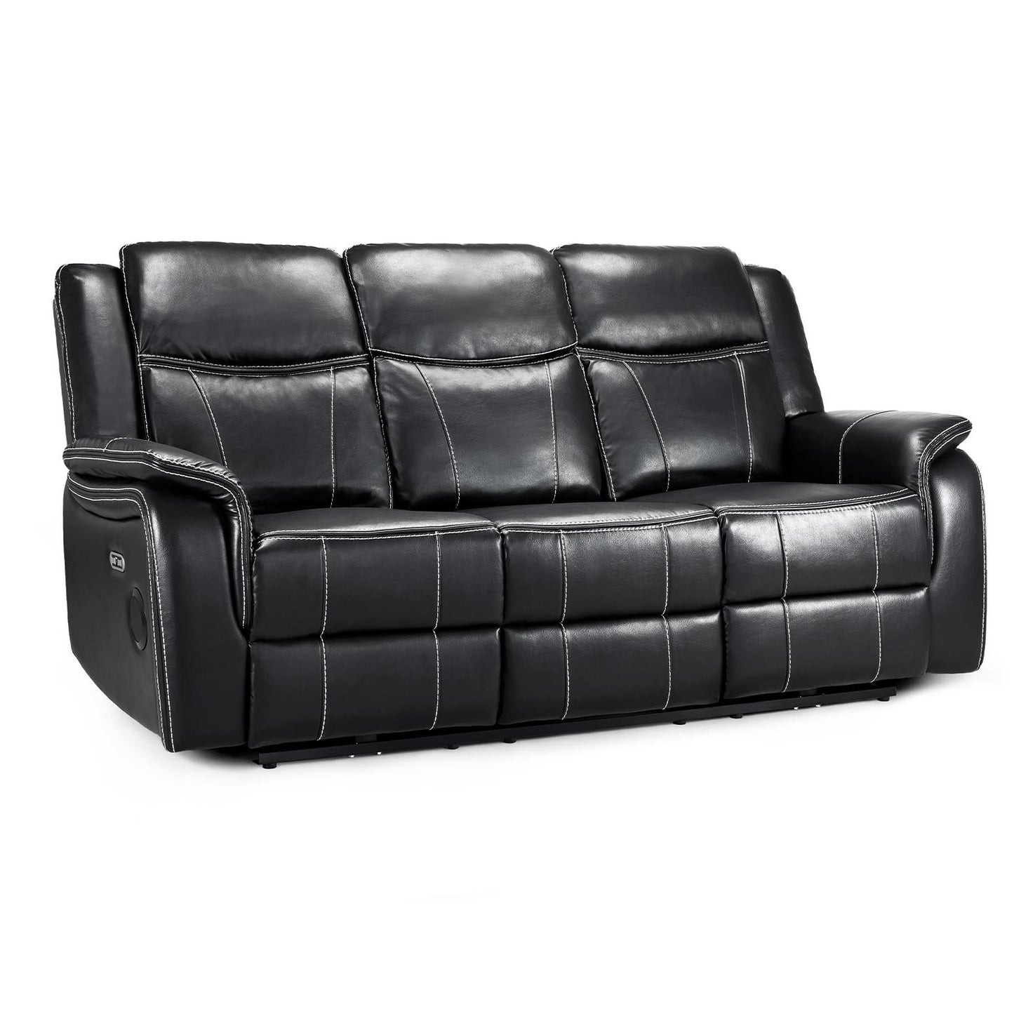 Orlando Black or Grey Leather Electric Reclining Sofa Suite 3 + 2
