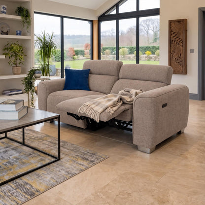 Tisbury 3 Seater Electric Recliner Sofa USB-C Beige or Grey
