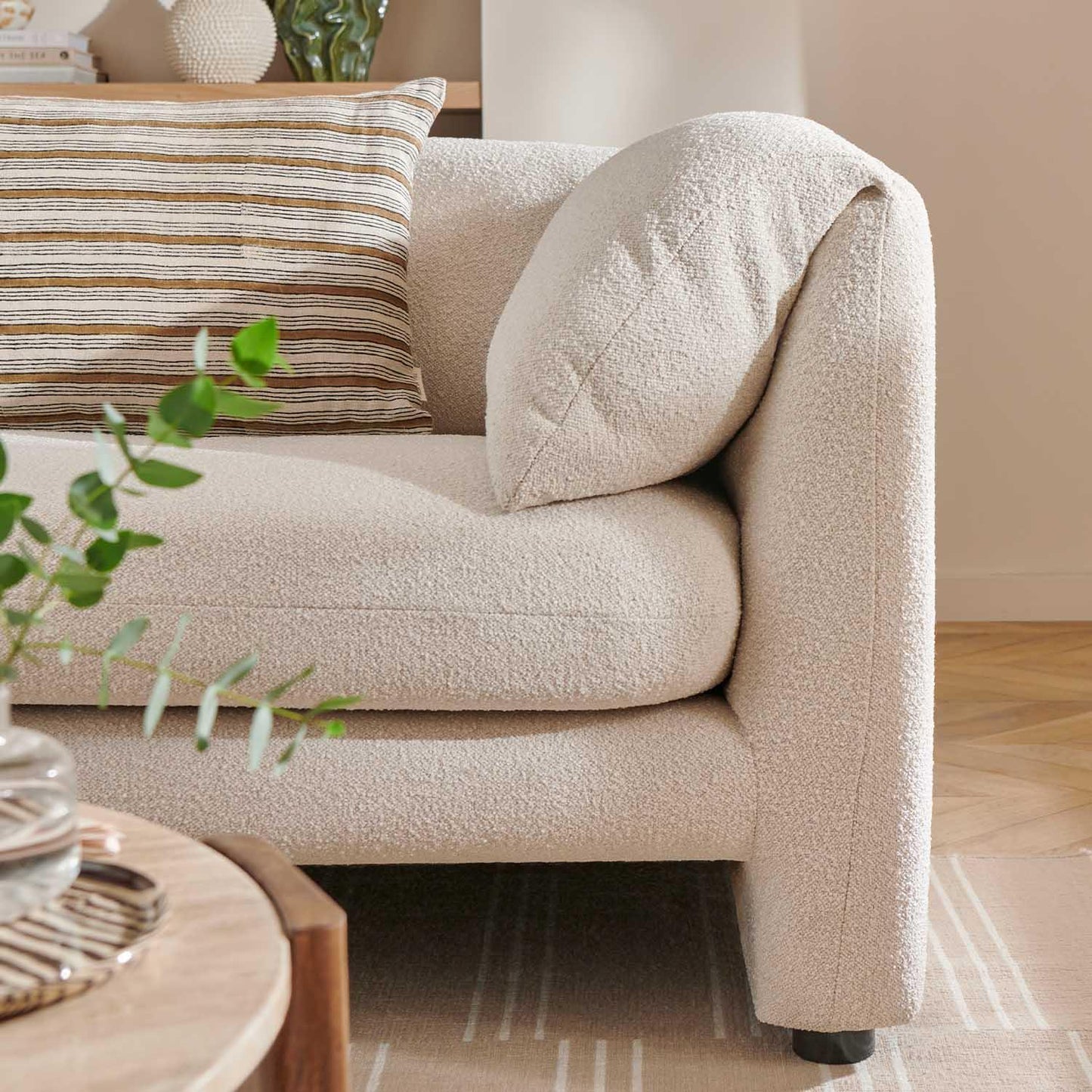 Chester 3 Piece Boucle Cream Fabric Sofas 2 + 1 + 1