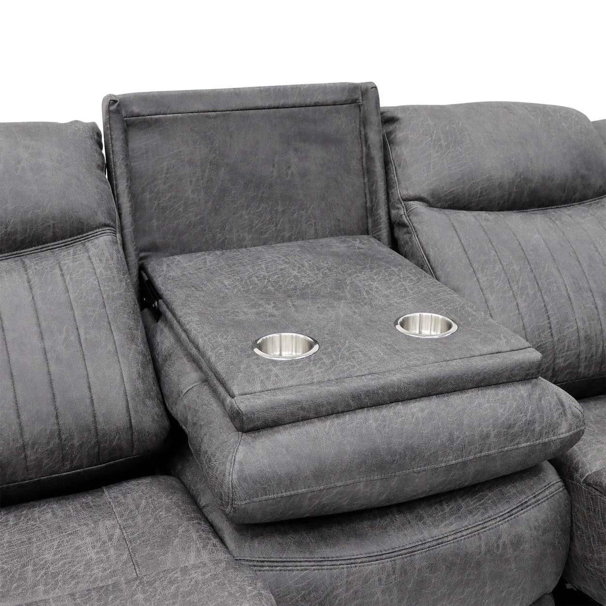 Lennox Grey Tech Fabric 3 + 2 + 1 Sofa Suite with Electric Recliner